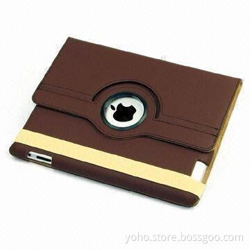 360 Degrees Brown Case for iPad 2G and 3G, Supports Automatic On/Off Feature